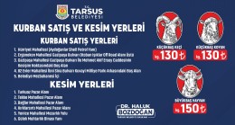 TARSUS’TA KURBANLIK FİYATLARI İLE SATIŞ VE KESİM YERLERİ BELİRLENDİ