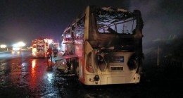 Tarsus Otoyolunda Havaalanı Servis Otobüsü Yandı