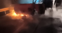 Pozantı-Tarsus Otoyolu’nda Servis Aracı Yandı