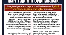 Tarsus Kaymakamlığı Duyurdu: Kesici Aletlere Sıkı Denetim Başladı “Tarsus’ta Bıçak Taşıyanlara İdari Yaptırım Uygulanacak”