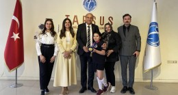 Matematik Dehası Tarsuslu Elif Eylül Kılıç, Mustafa Anteplioğlu’nu Ziyaret Etti