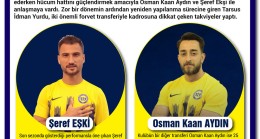 Tarsus İdman Yurdu’ndan Hücum Hattını Güçlendiren Çifte Transfer: Osman Kaan Aydın ve Şeref Ekşi Kadroda