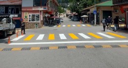 BÜYÜKŞEHİR BELEDİYESİ’NDEN ÇAMLIYAYLA’DA YOL ÇİZGİ ÇALIŞMASI