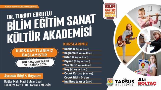 TARSUS BELEDİYESİ KURS KAYITLARI BAŞLADI