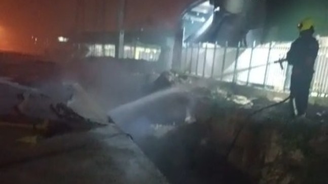 Tarsus’ta Demiryolu İnşaatında Yangın Çıktı