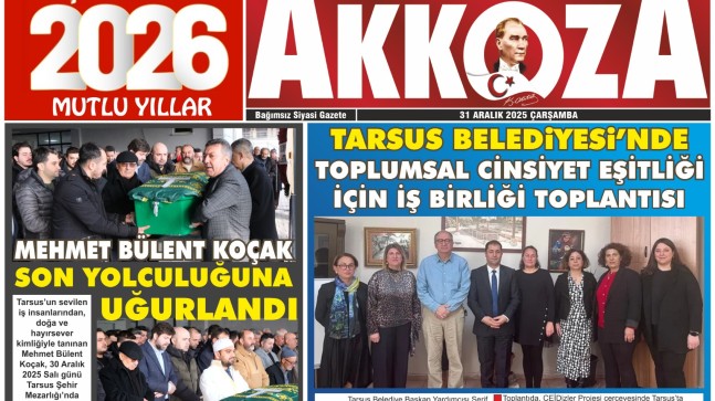 Tarsus Basını Akkoza Gazetesi – 31 Aralık 2025 Çarşamba