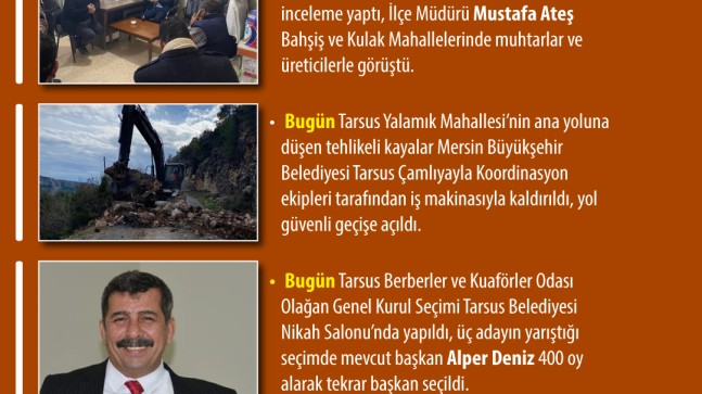 Bugün Tarsus’ta Neler Oldu? 13 Ocak 2026 Salı