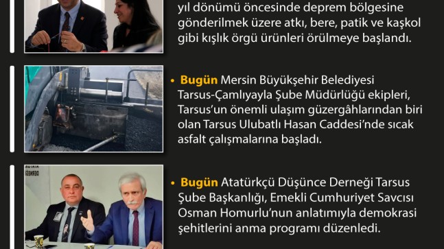 Bugün Tarsus’ta Neler Oldu 27 Ocak 2026 Salı