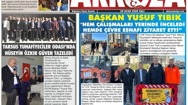 Tarsus Basını Akkoza Gazetesi 20 Ocak 2026 Salı