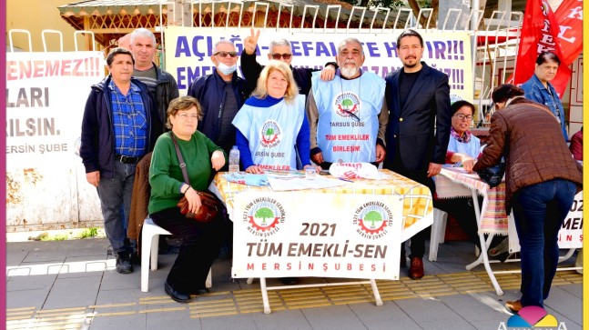 Tarsus’ta Emeklilerden Basın Açıklaması ve İmza Kampanyası