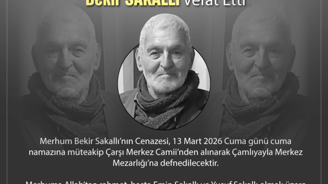 Vefat Çamlıyayla Esnaf ve Sanatkârlar Odası Başkanı Emin Sakallı ve Yusuf Sakallı’nın babası Bekir Sakallı’nın vefat etmiştir.