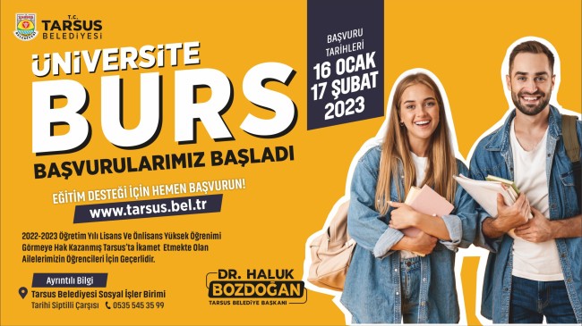 TARSUS BELEDİYESİ TARAFINDAN ÜNİVERSİTE ÖĞRENCİLERİNE EĞİTİM YARDIMI BAŞVURULARI BAŞLADI