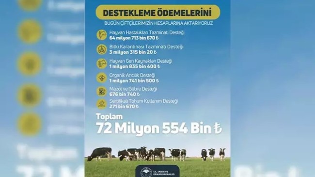 Tarım ve Orman Bakanlığı: “Tarımsal destek ödemeleri çiftçilerin hesabına yatırılacak”