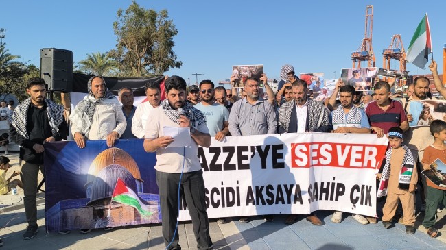 HÜDAPAR Mersin İl Başkanlığı Gazze’ye Destek Yürüyüşü Düzenledi