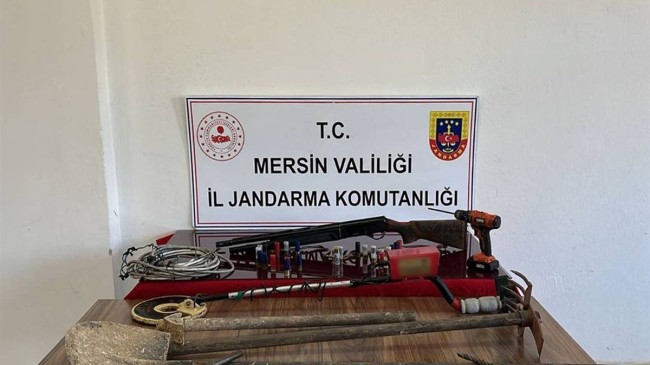 Çamlıyayla’da Jandarmadan Kaçak Kazıya Suçüstü