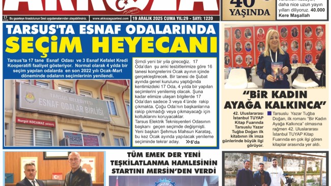 Tarsus Basını – Akkoza Gazetesi “19.12.2025”