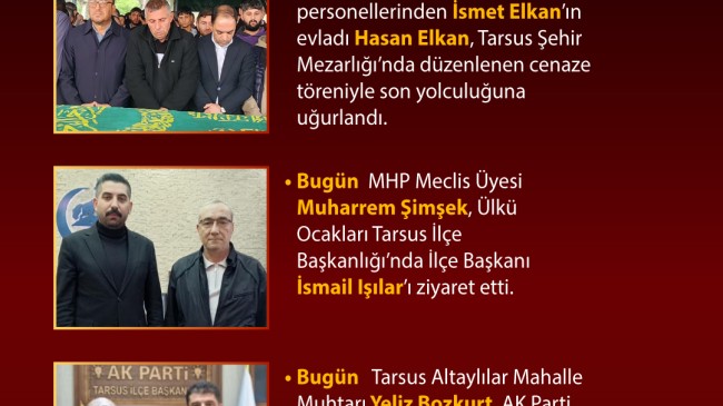 Tarsus’ta Bugün Neler Oldu – 23 Aralık 2025 Salı