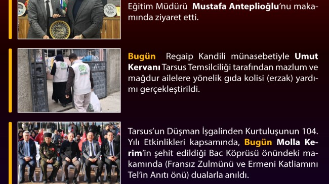 Tarsus’ta Bugün Neler Oldu – 25 Aralık 2025 Perşembe