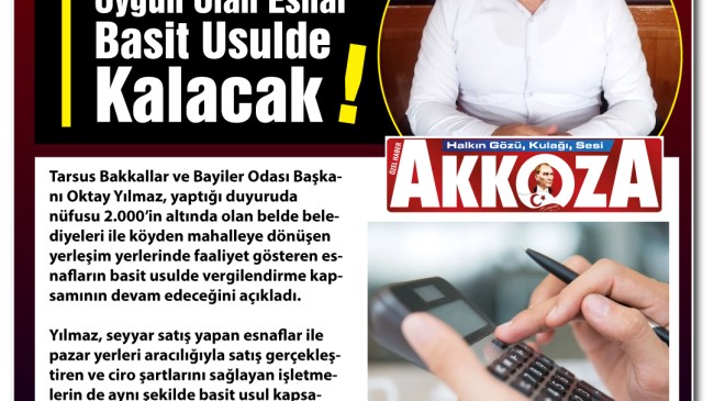 Başkan Oktay Yılmaz’dan Esnafa Önemli Duyuru “Uygun Olan Esnaf Basit Usulde Kalacak”