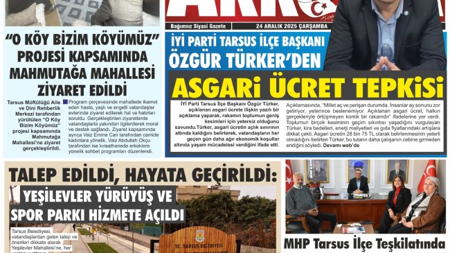 Tarsus Basını Akkoza Gazetesi – 24 Aralık 2025 Çarşamba