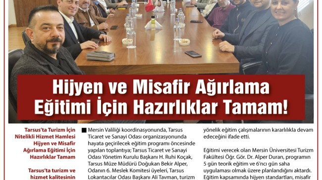 Tarsus TSO’dan Turizm İçin Nitelikli Hizmet Hamlesi