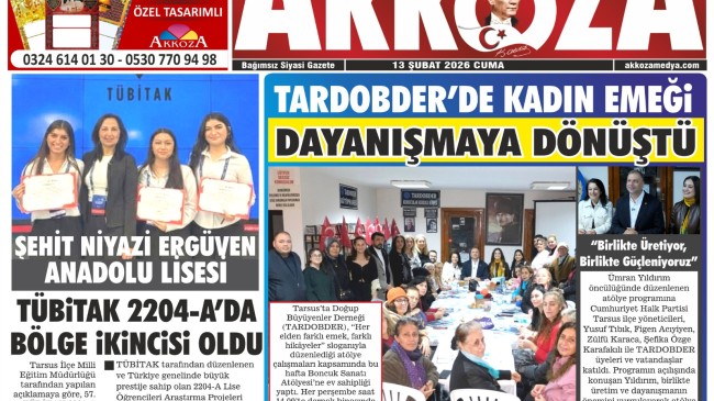 Tarsus Basını Akkoza Gazetesi 13 Şubat 2026 Cuma