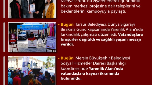 Bugün Tarsus’ta neler oldu? 9 Şubat 2026 Pazartesi