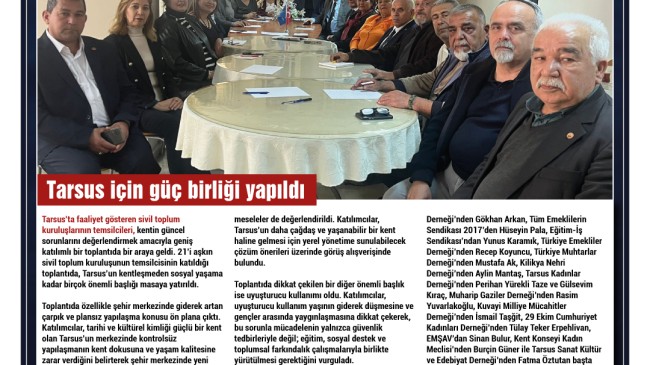 Tarsus’un Geleceği İçin STK’lardan Ortak Ses