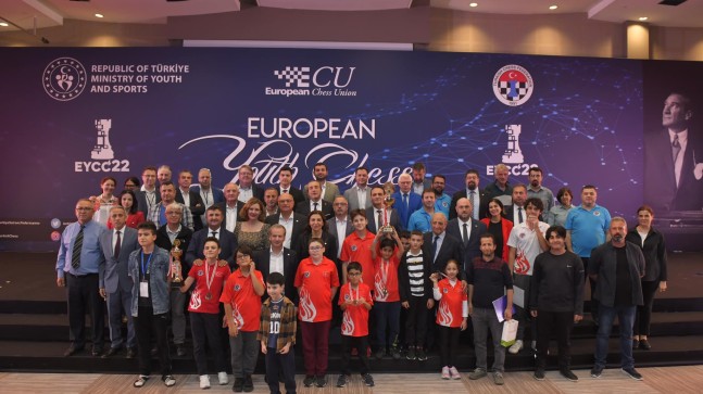 2022 Avrupa Yaş Grupları Satranç Şampiyonasında ,Türkiye 3 Kupa 9 Madalya Kazandı