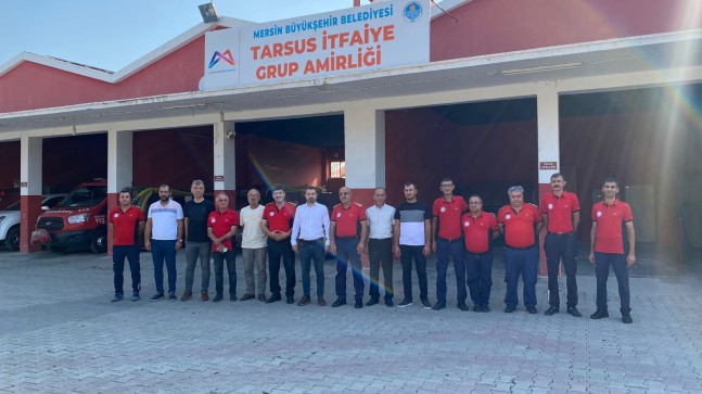 CHP Tarsus İlçe Başkanı Selahattin Şahin ve Yönetim Kurulu Üyeleri Tarsus İtfaiyesini Ziyaret Etti