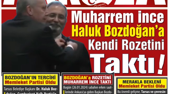 MUHARREM İNCE HALUK BOZDOĞAN’A KENDİ ROZETİNİ TAKTI!